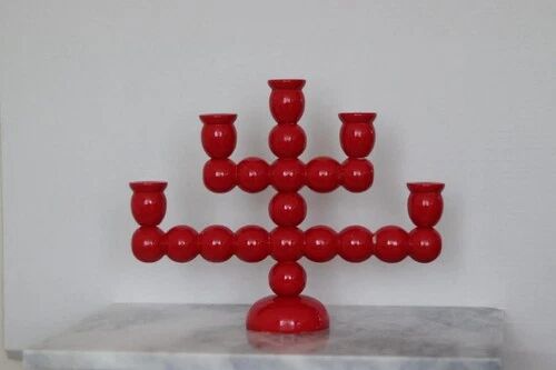 Swedish Mid Century Five-Arm Bobbin Candle Holder