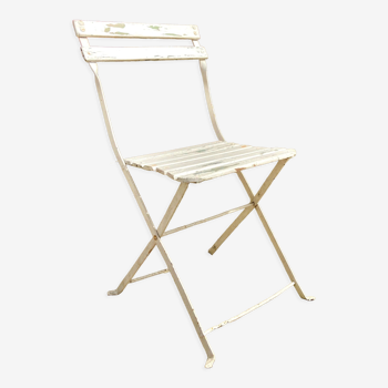 Folding chair wood and metal bar deco garden terrace and balcony