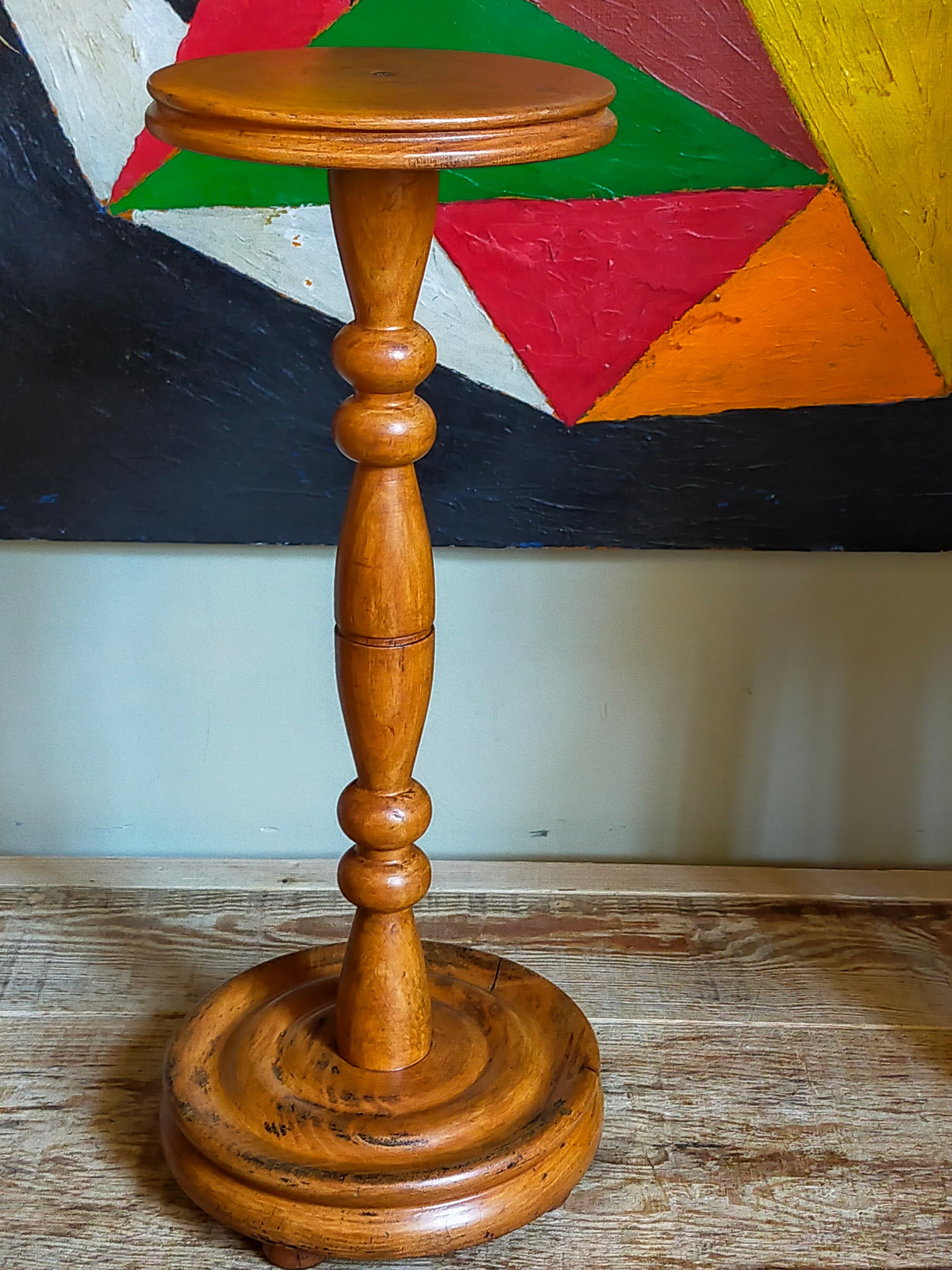 Plant harness in solid wood turned vintage