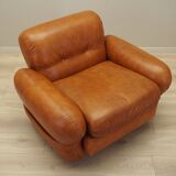 Leather armchair, Italian design, 1970s, production: Italy