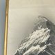 Old photo in black and white artistic mountain in golden frame