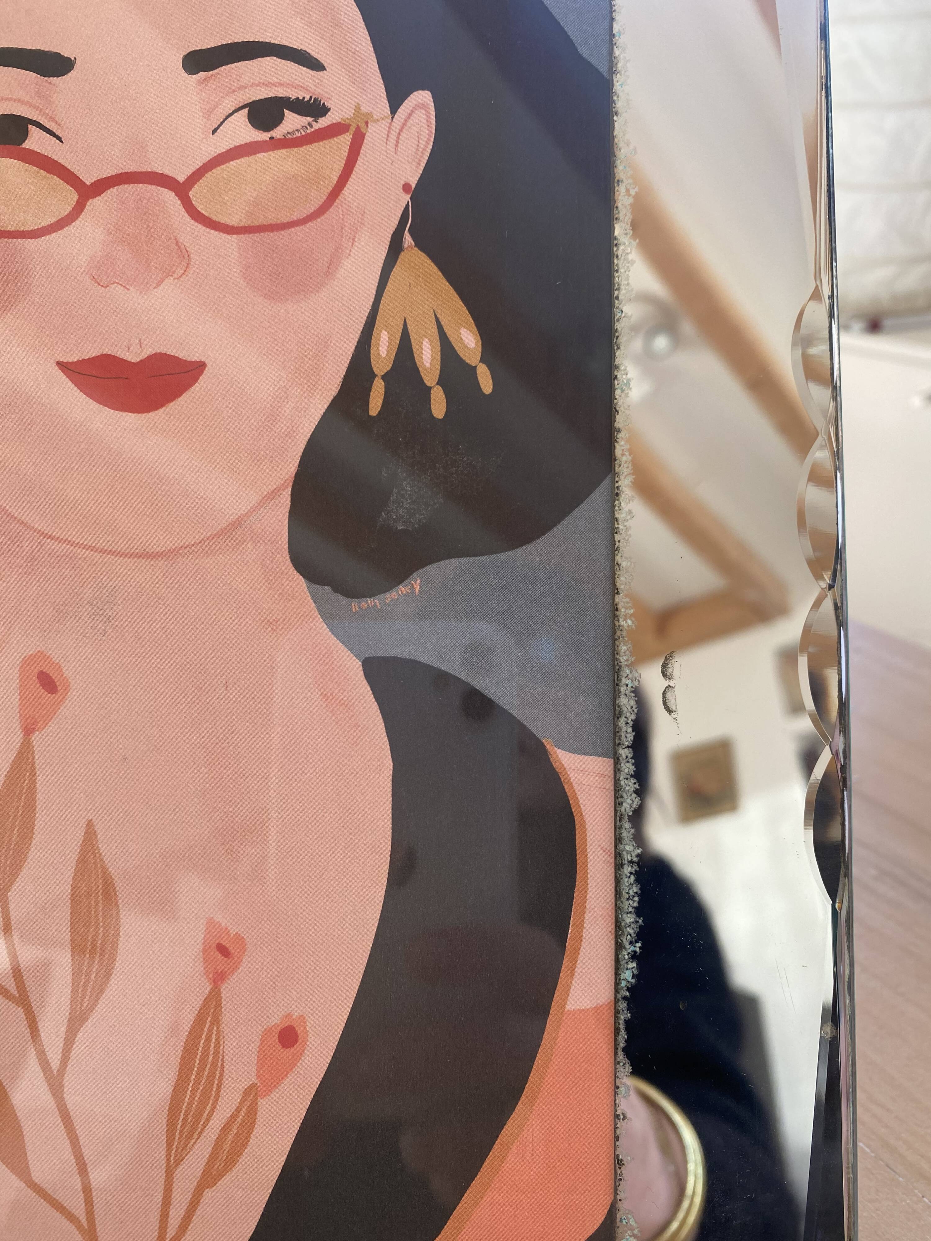 Vintage beveled mirror frame