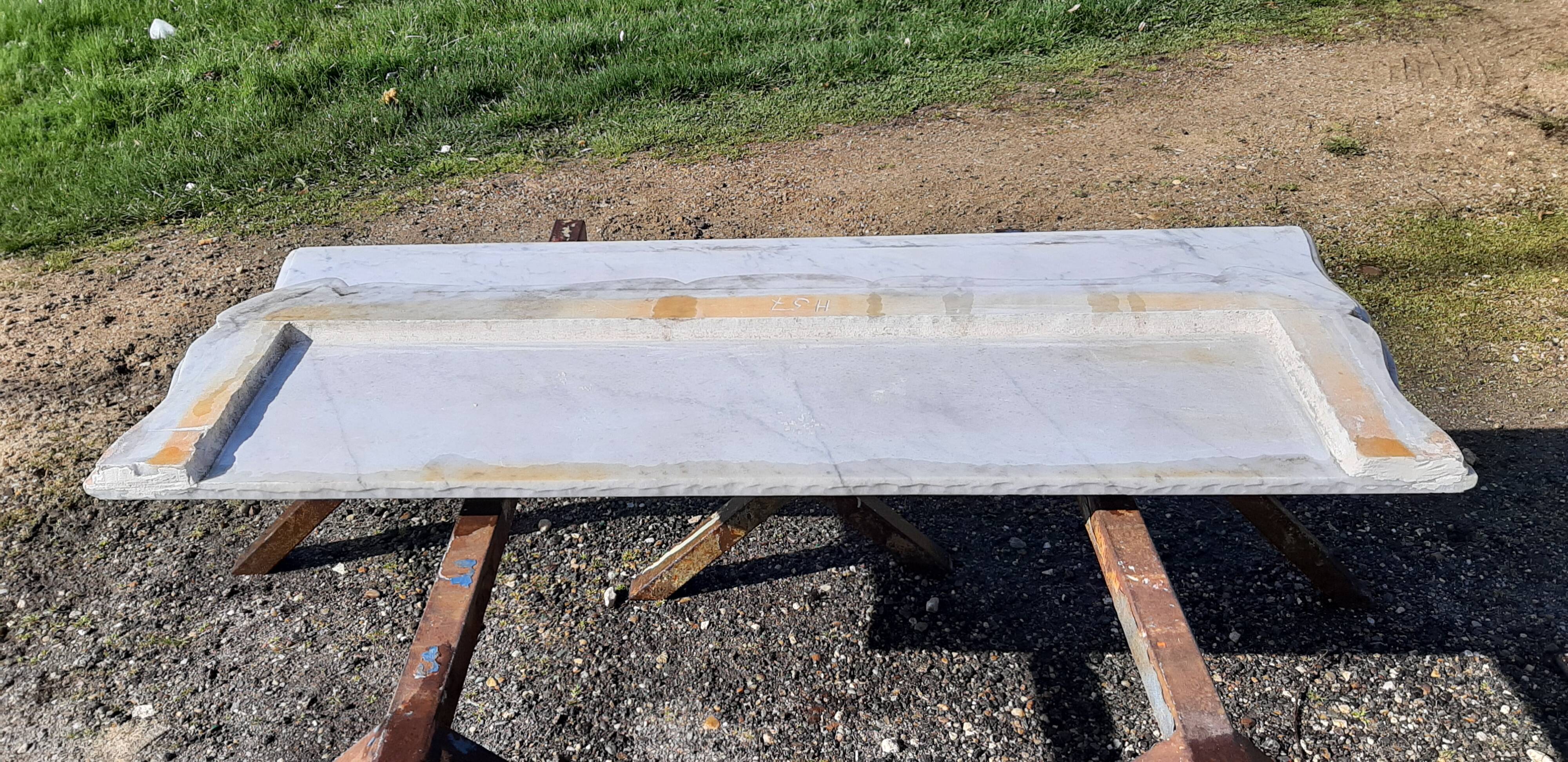 Pair of White Marble Shelves