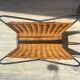 Vintage wicker and metal magazine rack 1970
