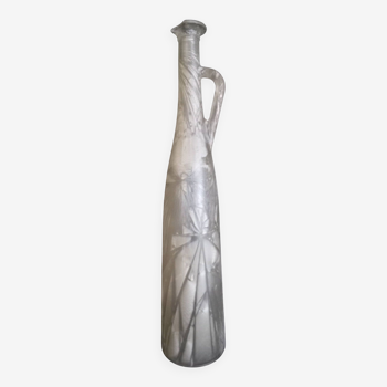 Kevin Stal (Fils de Eric Saint Val) - Vase bouteille en verre givré, h-48 cm.