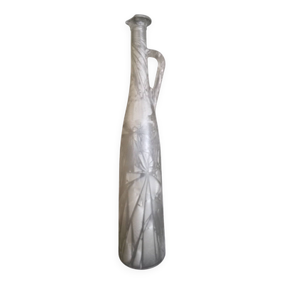 Kevin Stal (Fils de Eric Saint Val) - Vase bouteille en verre givré, h-48 cm.