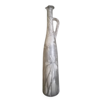 Kevin Stal (Fils de Eric Saint Val) - Vase bouteille en verre givré, h-48 cm.