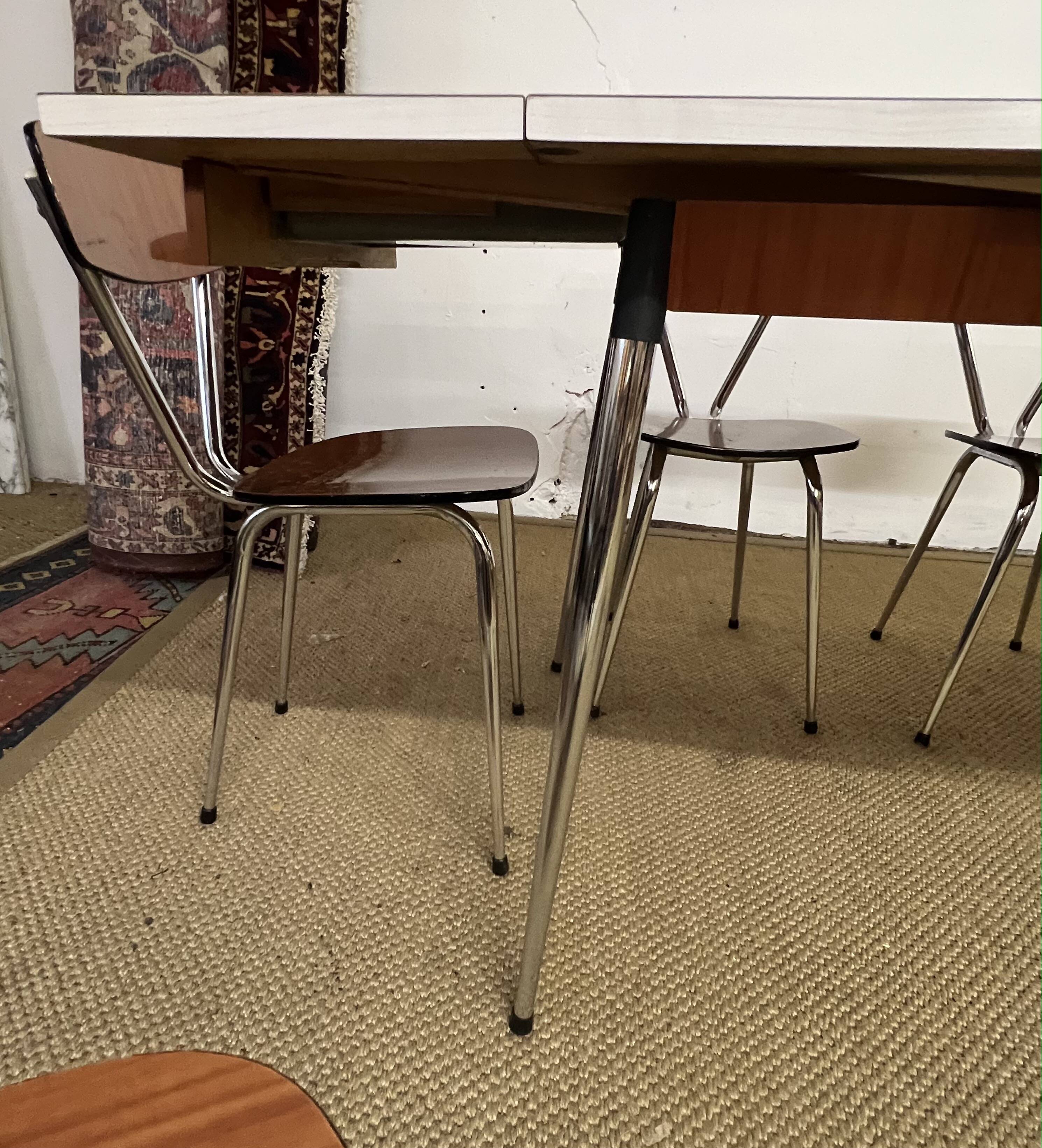 Tublac formica table and chairs set 1970