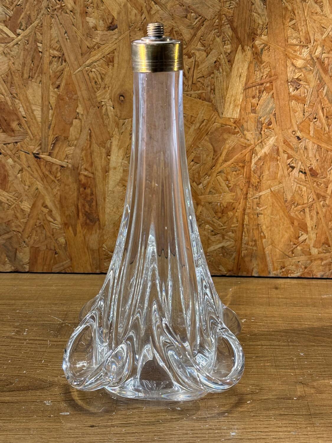 Lamp base Crystal of Sèvres France – vintage moulded crystal from the years