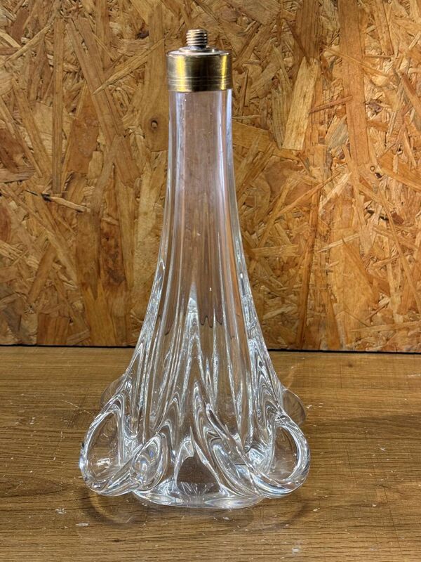 Pied de lampe Cristal de Sèvres France – cristal moulé vintage années