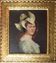 19th Mid-Century Modern Portrait Painting of Young Lady in Hat