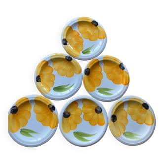 Sunflower dessert plates - Italian ceramic