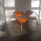 A pair of vintage circle chairs by Yngve Ekstrom