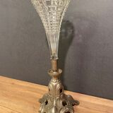 Cone vase, cut crystal bouquet (most certainly Baccarat, Saint Louis ...)