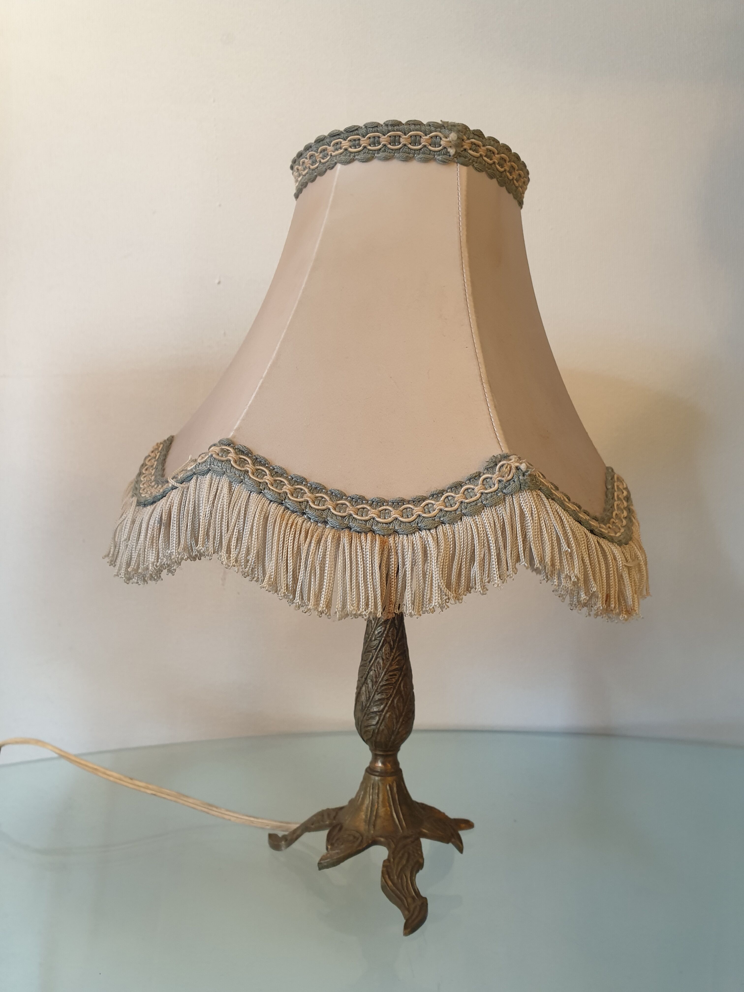 Old gilded bronze lamp