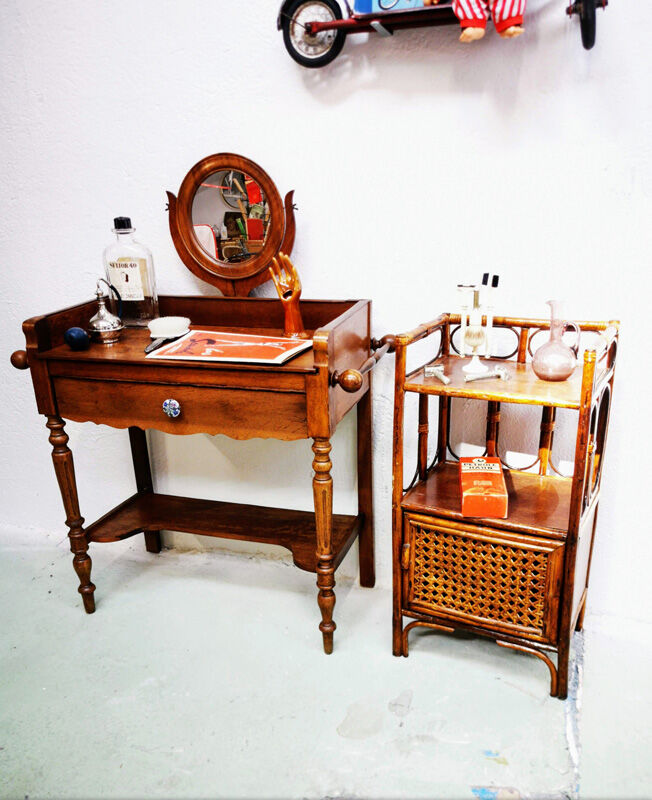 Rattan and canning bedside