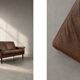 Mid-Century Danish Modern 2-Seater Brown Leather Sofa 3330 by  Arne Vodder