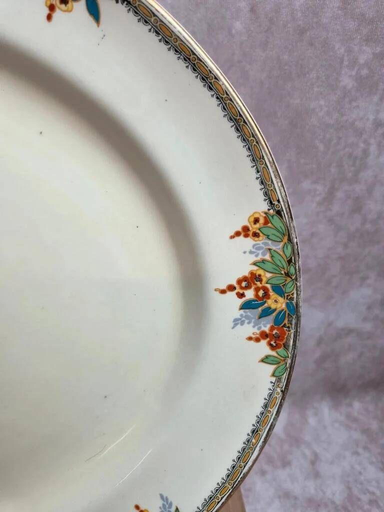 Large oval dish in English earthenware Homeleigh Ware Arcady – 1930s