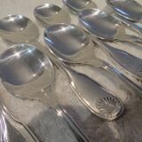 12 silver-plated ice cream scoops, Christofle Vendome model, 12.9 cm