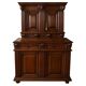 Cabinet - Buffet Deux Corps Renaissance En Noyer, XVIIe