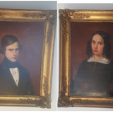 Lot de deux tableaux fin 19ème