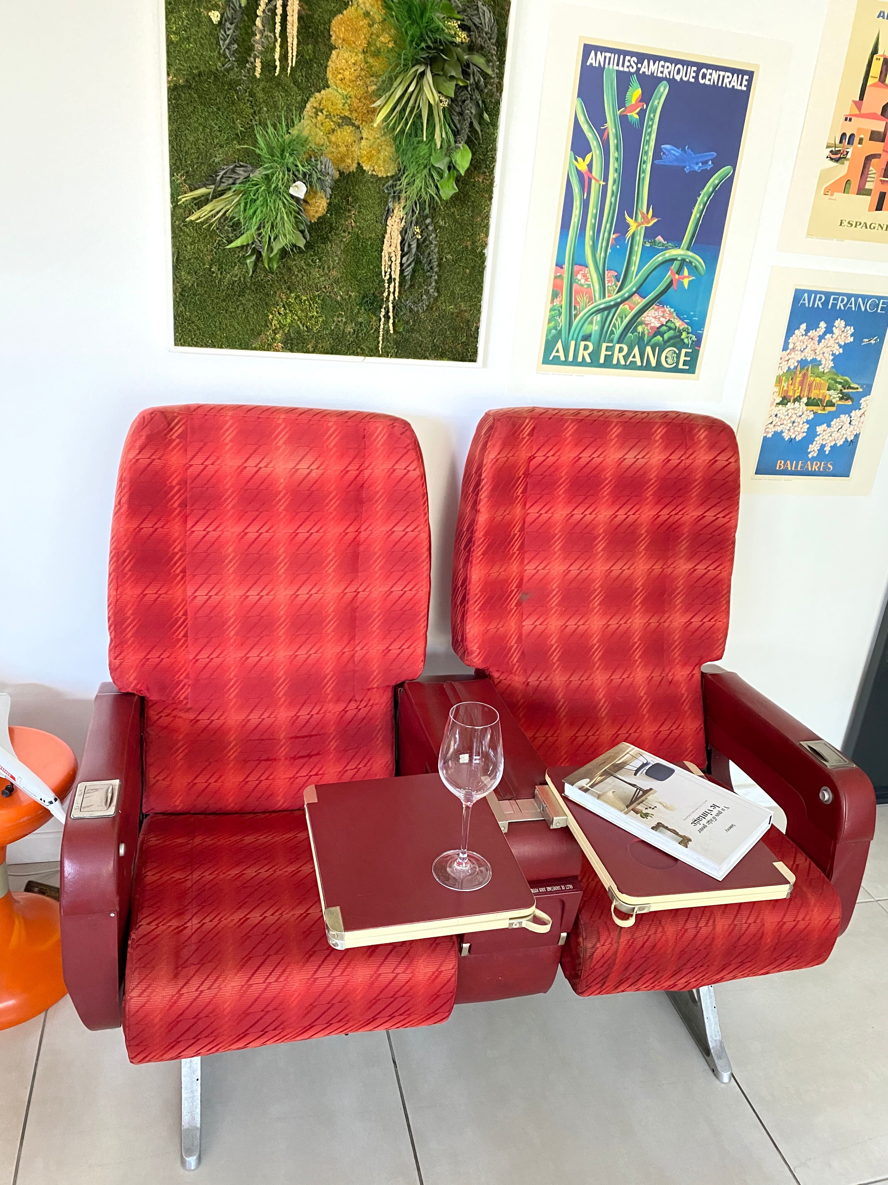 Vintage Air France aircraft chairs