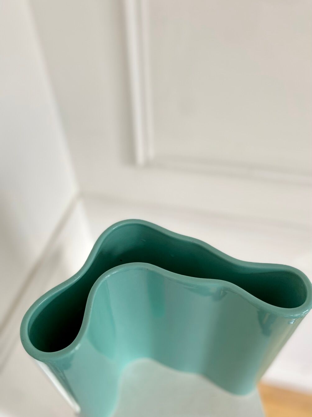 Blue-green ceramic vase