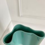 Blue-green ceramic vase