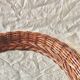 Vintage round woven rattan wall mirror