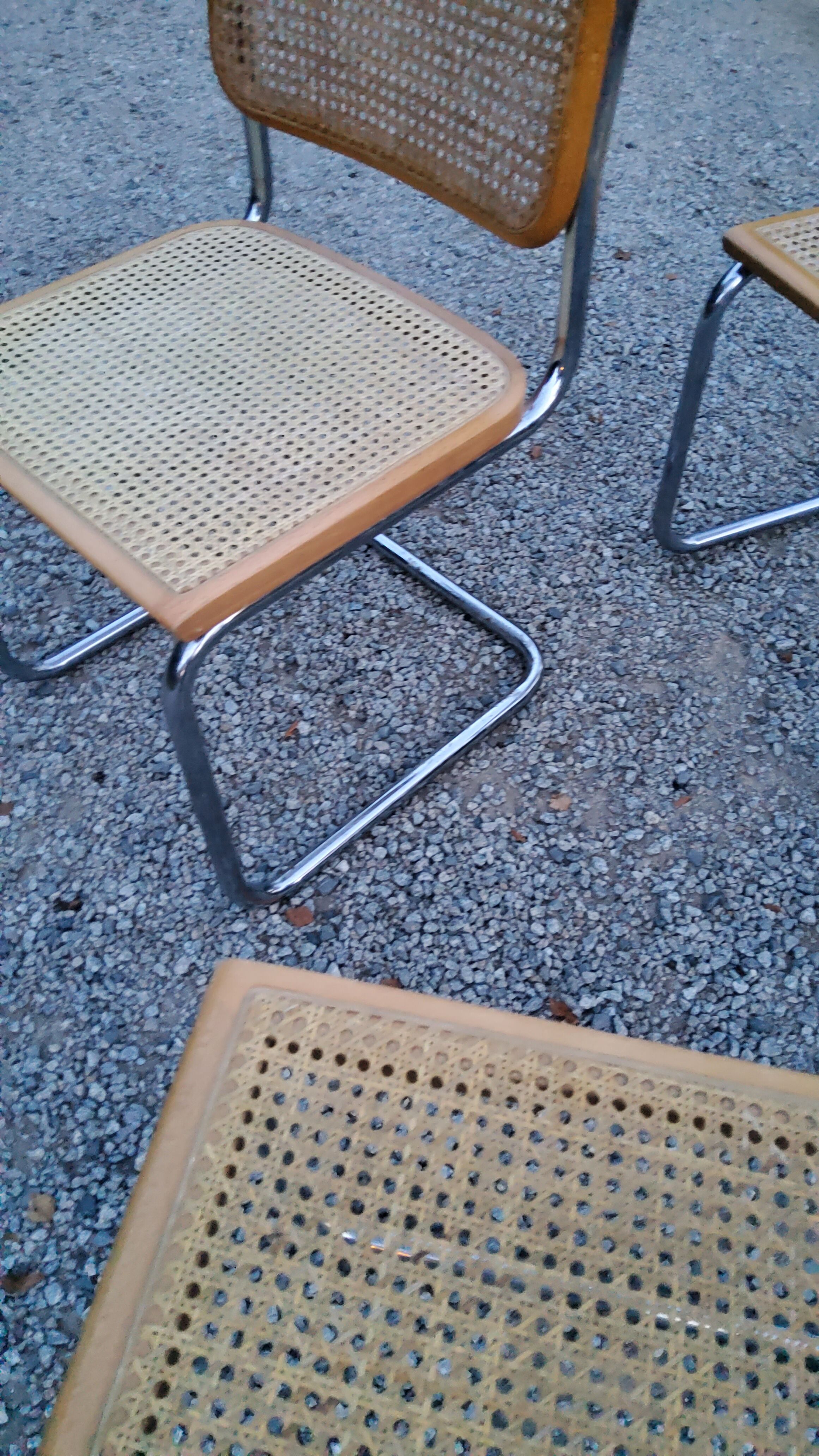 Set of 4 chairs cesca B32 Marcel Breuer Italian edition 1970