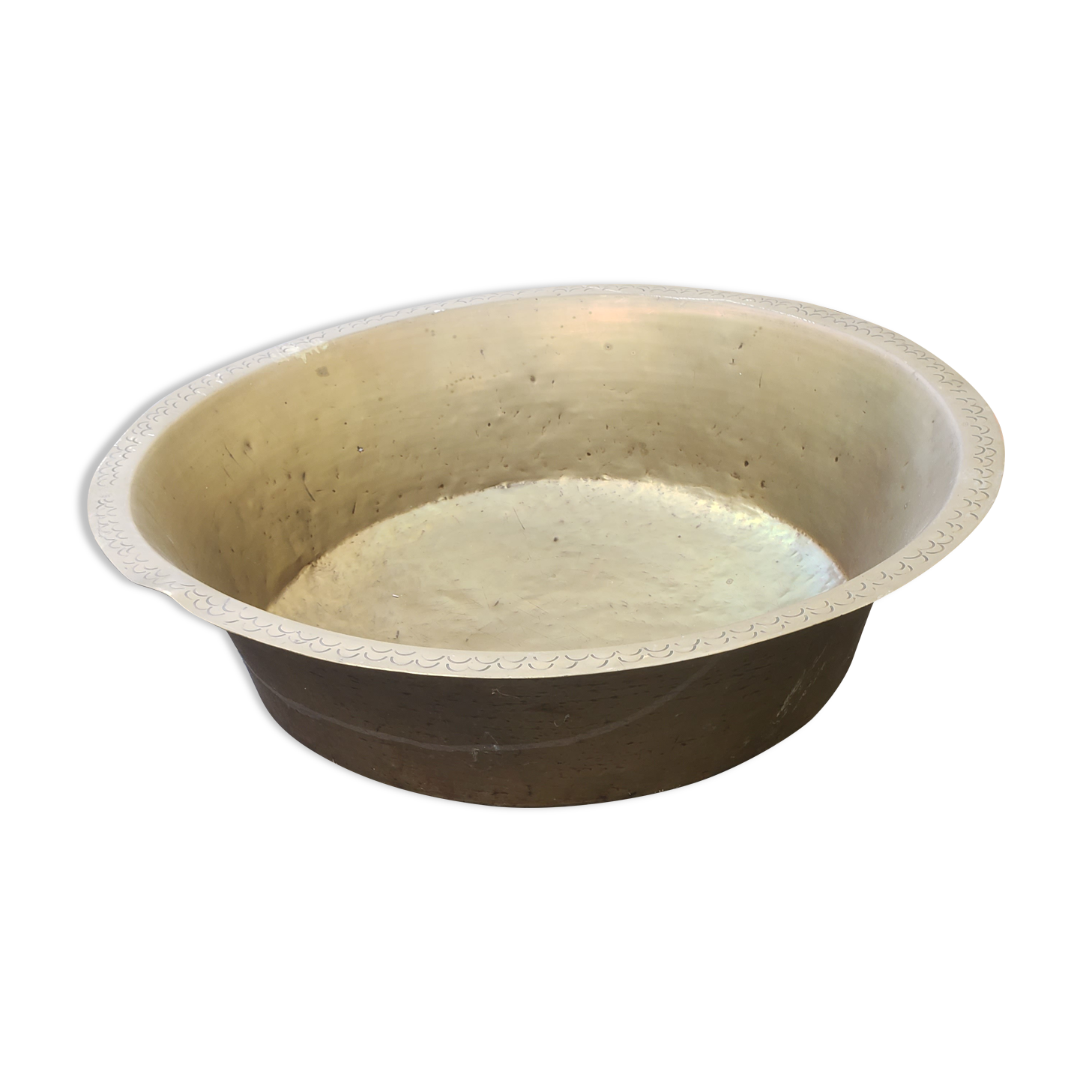 Hammered brass basin