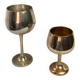 Green stemmed, brass chalices