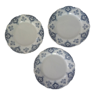 3 assiettes plates Luneville