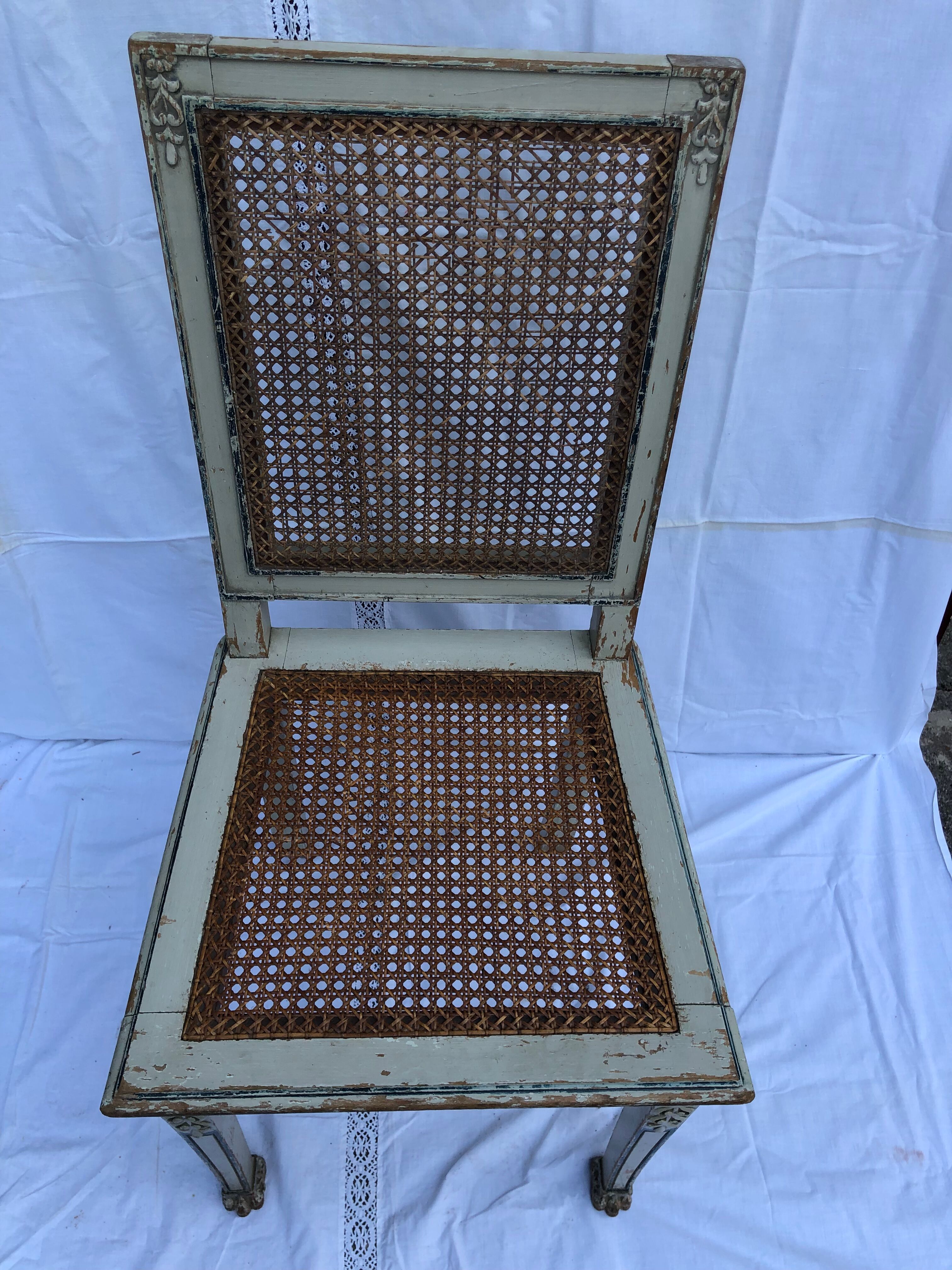 Antique canned chair