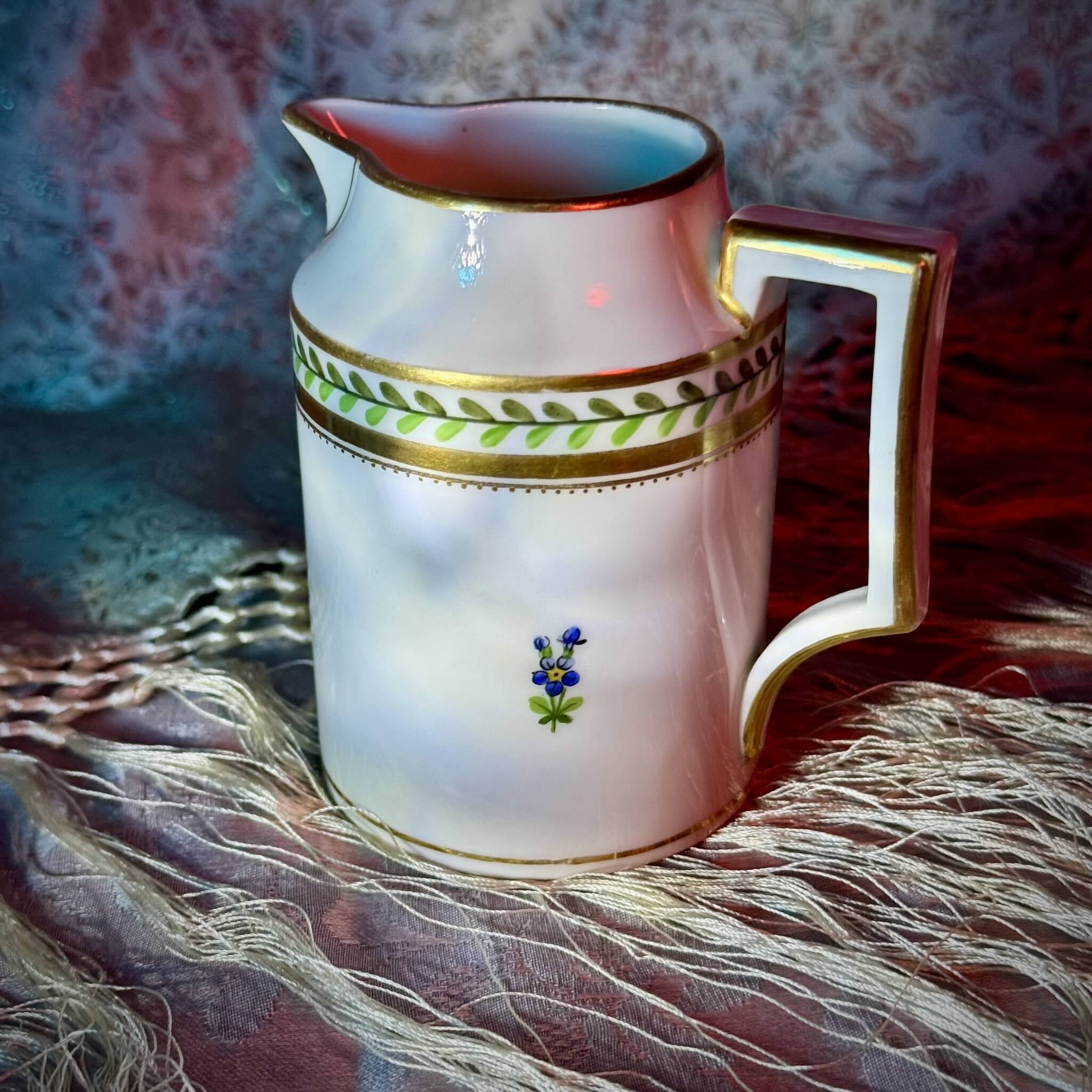 Vienna Porcelain Milk Jug | Hand-Painted Flowers | 19th Century