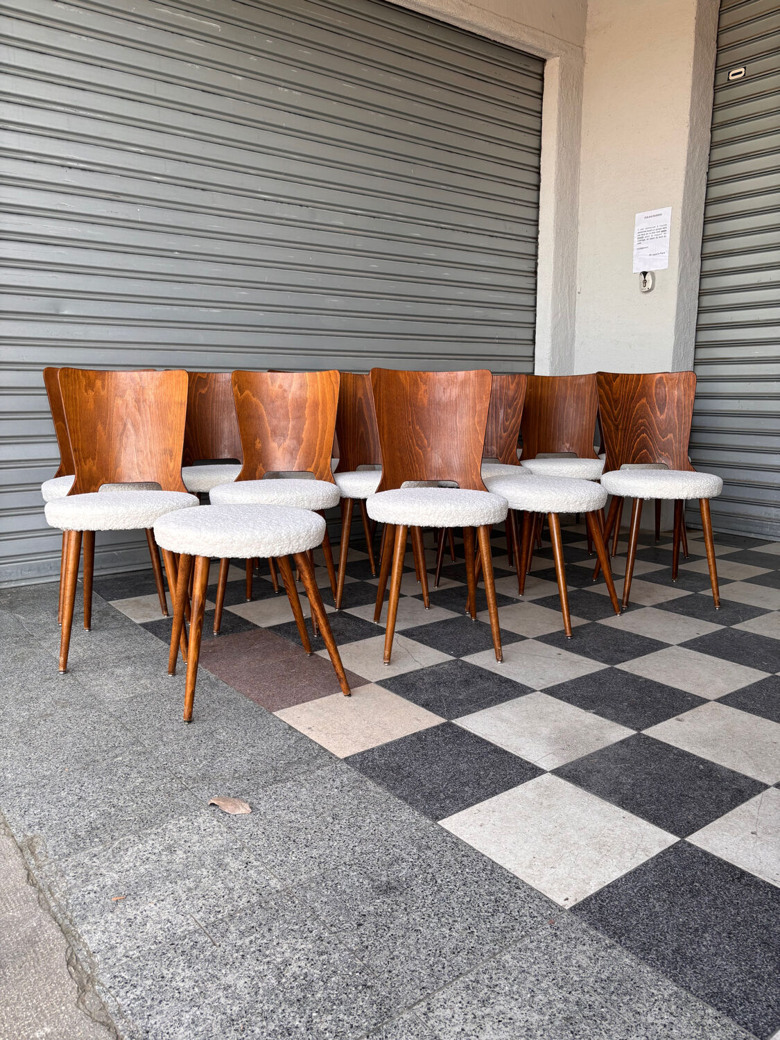 Set of 14 Baumann bistro chairs