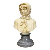 Italian sculpture in alabaster and marble, 20th century.