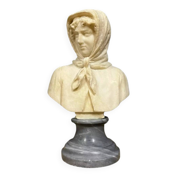 Italian sculpture in alabaster and marble, 20th century.
