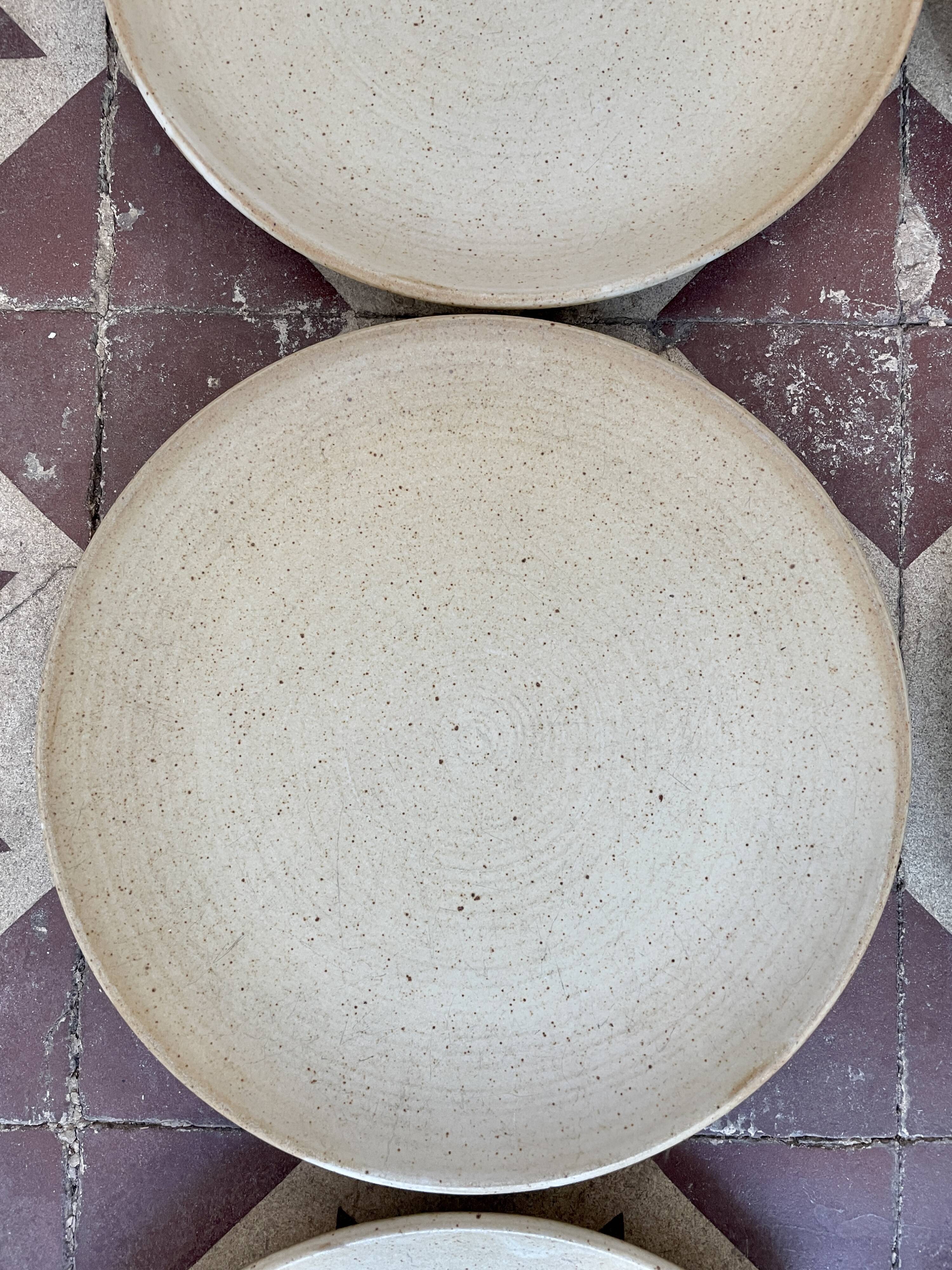 Set of 12 plates dessert gres