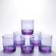 6 amethyst crystal whisky/cocktail glasses, Mid Century design from the 1960s-70s.