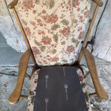 Antique BAUMANN Fan Chair Wood + Vintage Cushions #D877