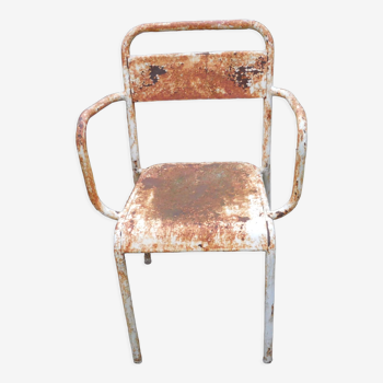 All-metal industrial armchair