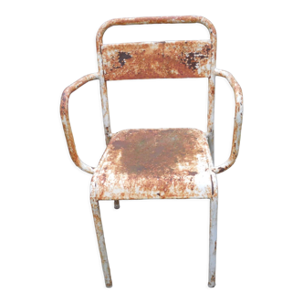 All-metal industrial armchair