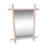 Large pink bamboo mirror 54x70cm