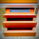 Large office of George Ciancimino in exotic wood and aluminum for Mobilier International