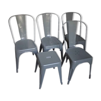 Suite Tolix chaises et tabouret 30-60