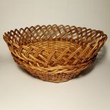 Vintage round wicker basket