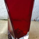 Red Murano glass vase
