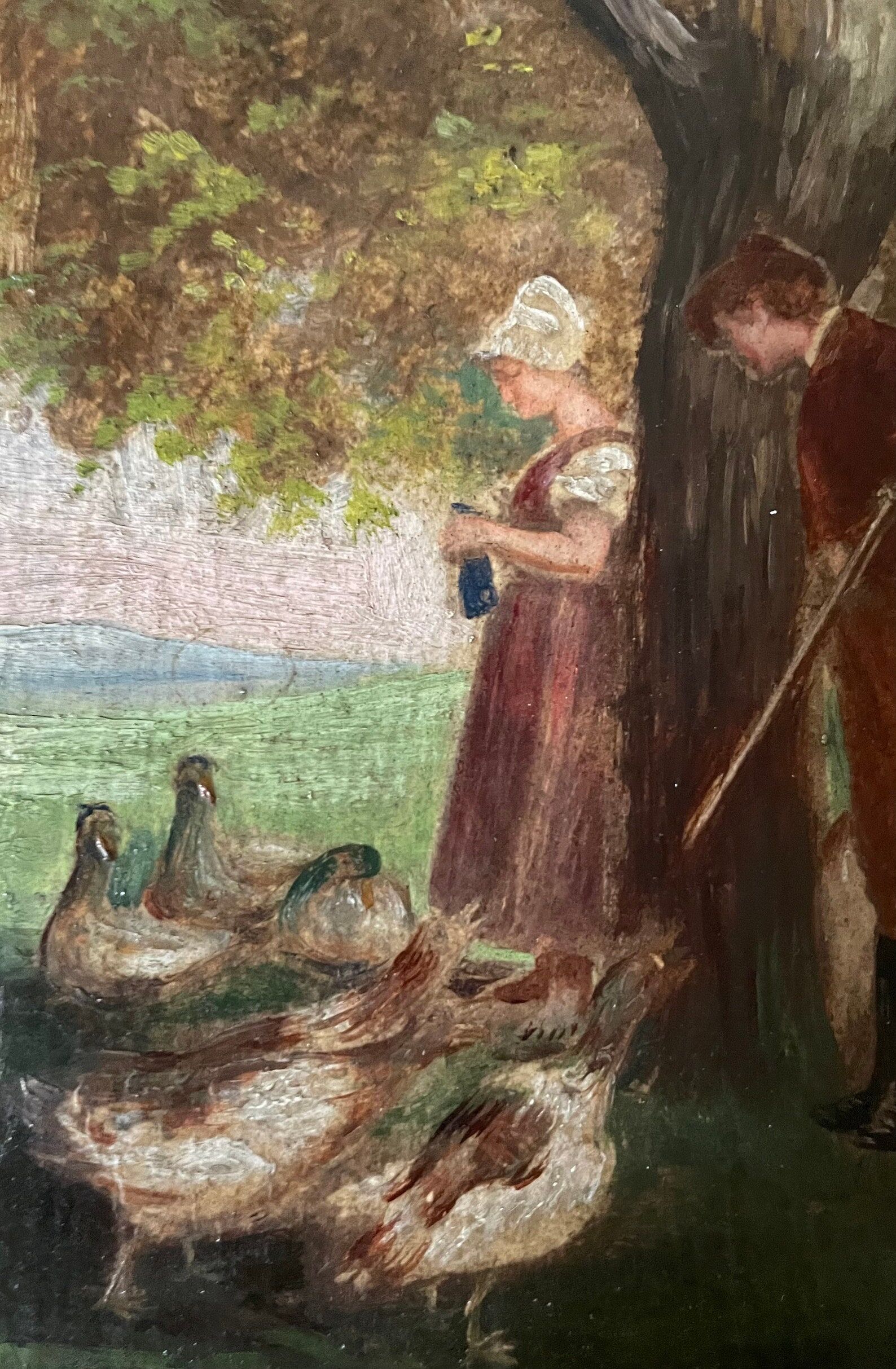 French Farm Scene Oil Painting