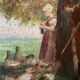 French Farm Scene Oil Painting